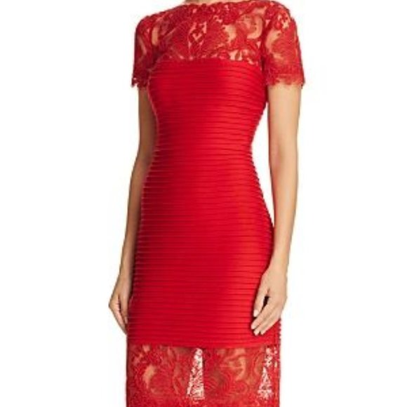 Tadashi Shoji Dresses & Skirts - TADASHI SHOJI Pintuck Illusion Cocktail Dress NEW
